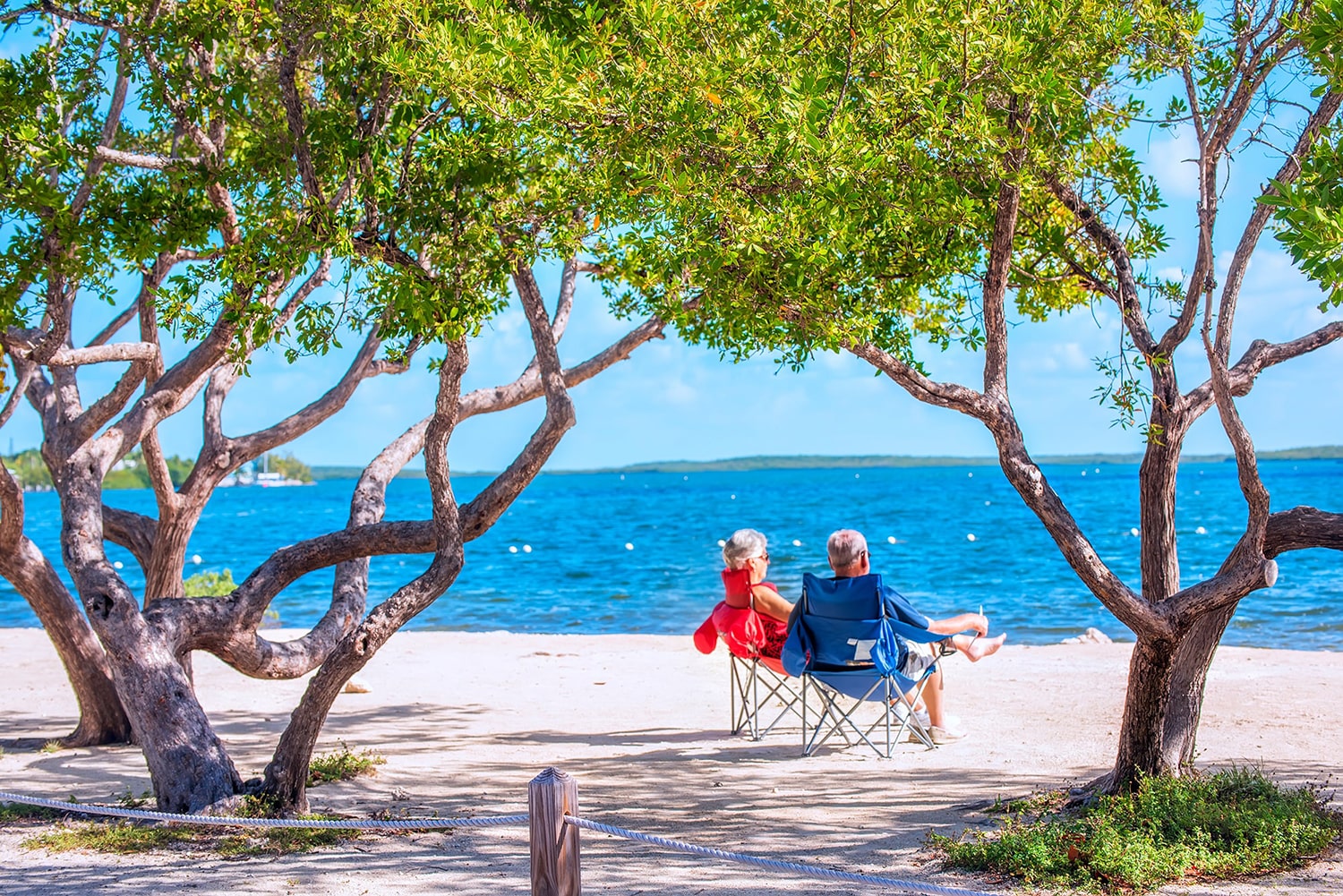 Elderly couple on beach in Florida