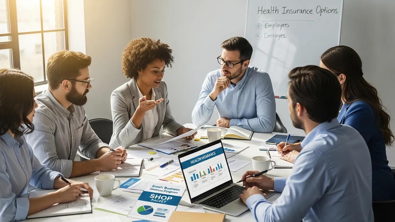 small business owners collaborating on health insurance options in an engaging meeting 2ee85968 9207 4a11 8a68 312faba9d9ebwebp | ProCare Consulting Small business owners collaborating on health insurance options in an engaging meeting