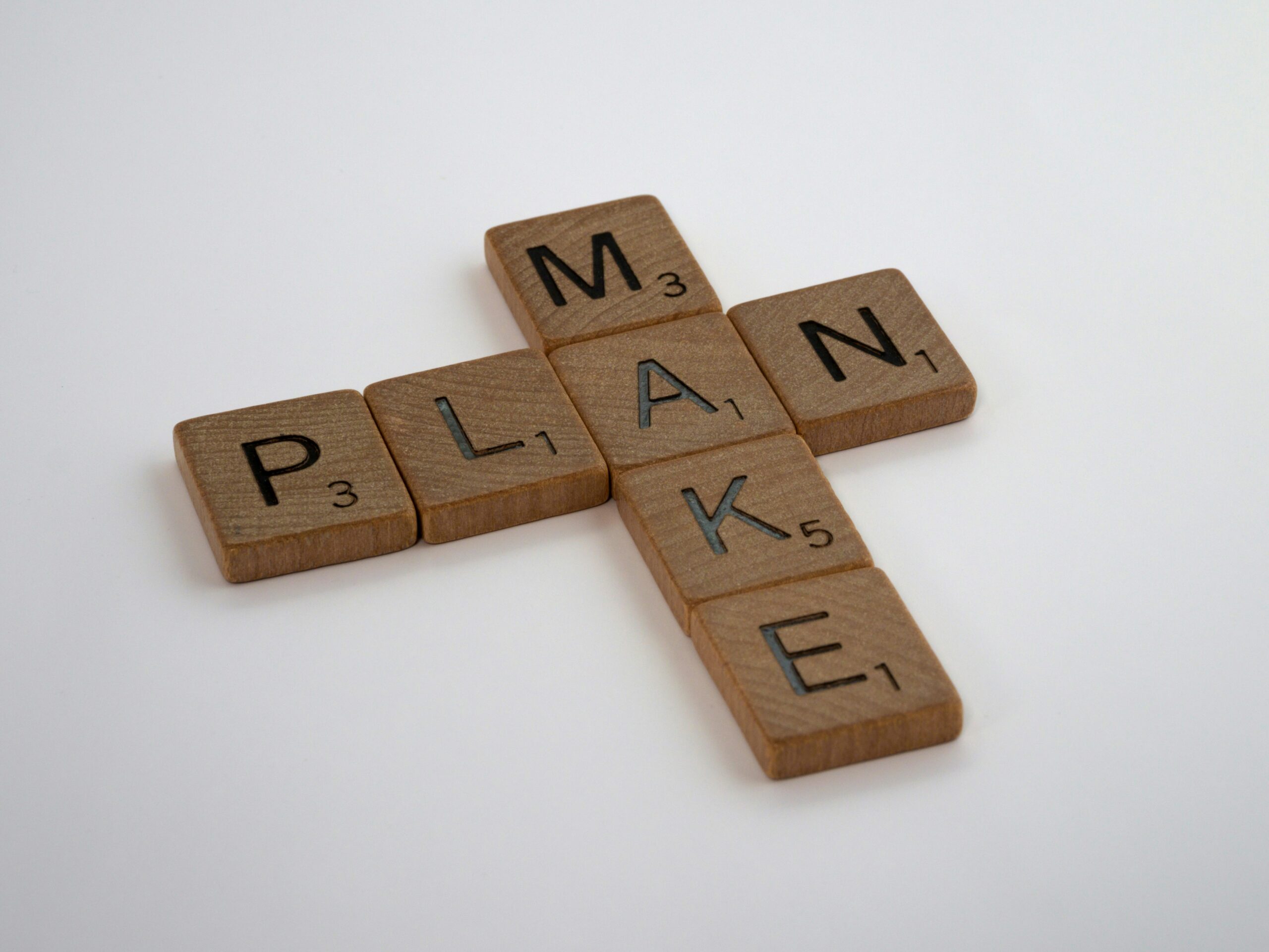 Make plan written with cardboards