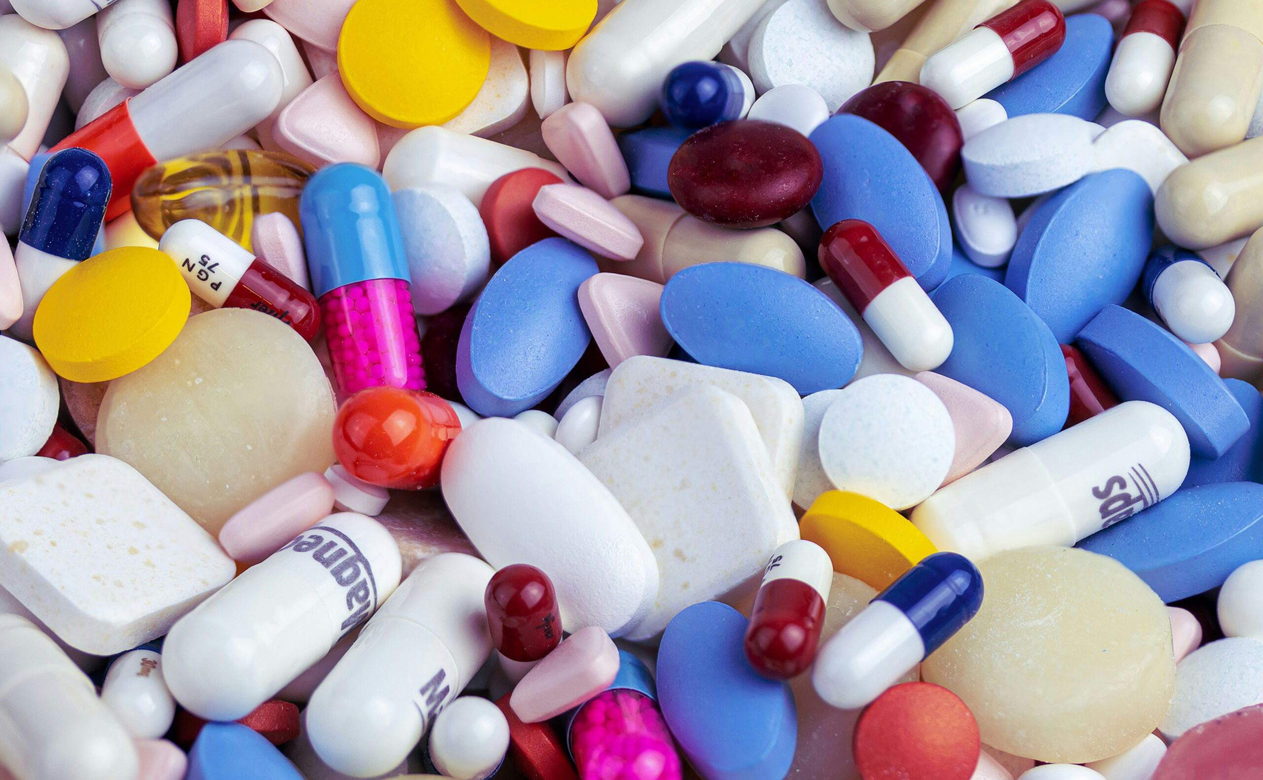Different kinds of medicines placed together