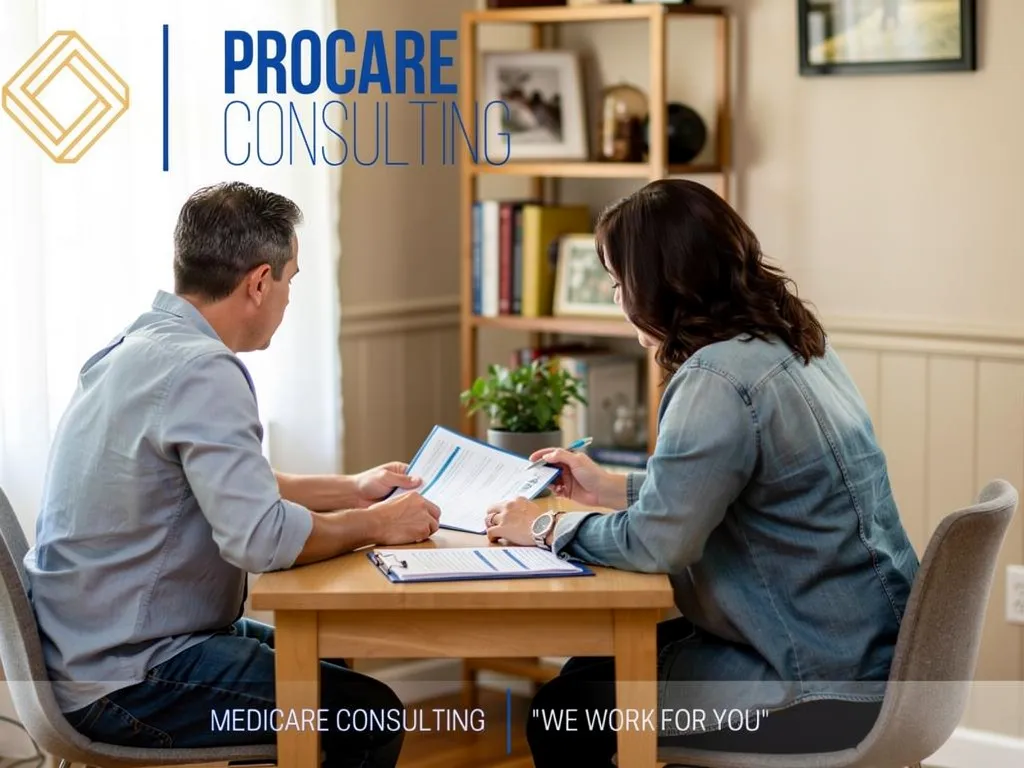 Benefits advisor reviewing group health coverage documents with a small business owner