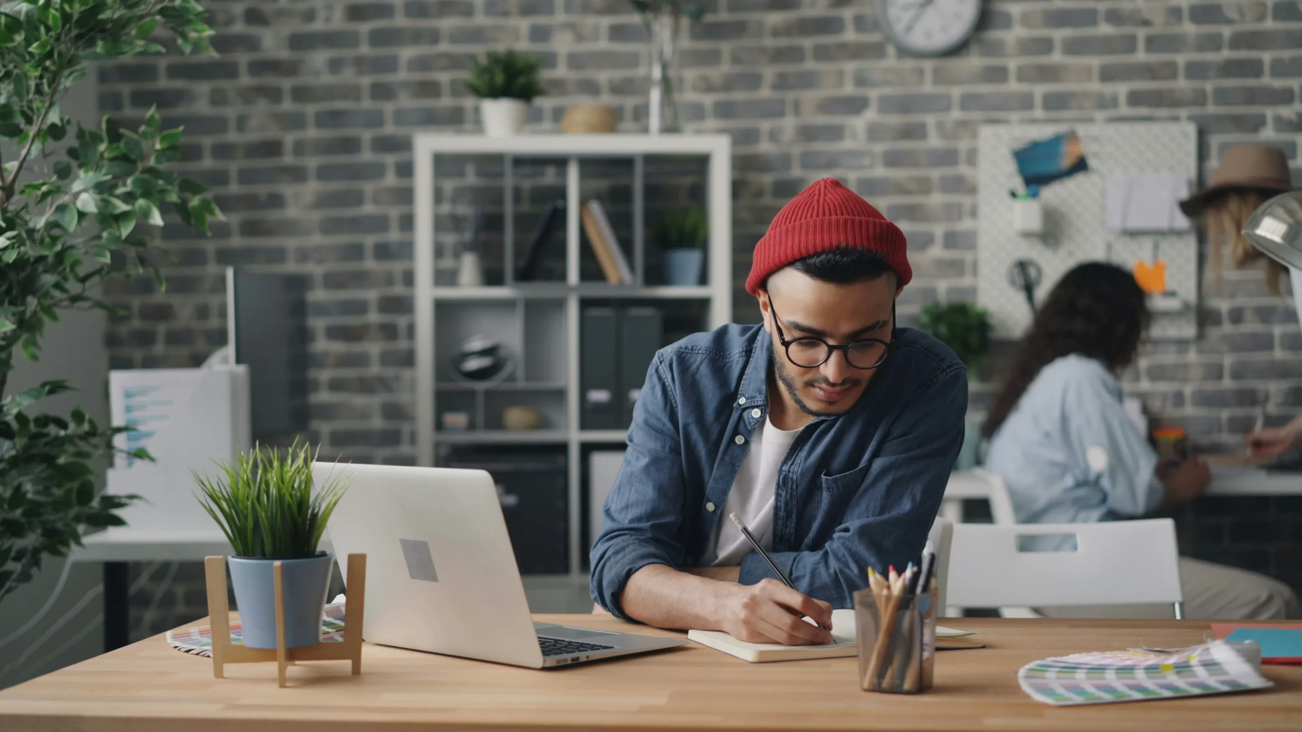 Self-employed professional working at a desk